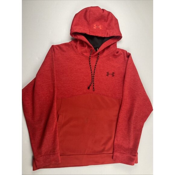 Under Armour Storm1 Hoodie Sweatshirt Mens L Red Loose Fleece Long Sleeve - Picture 2 of 11